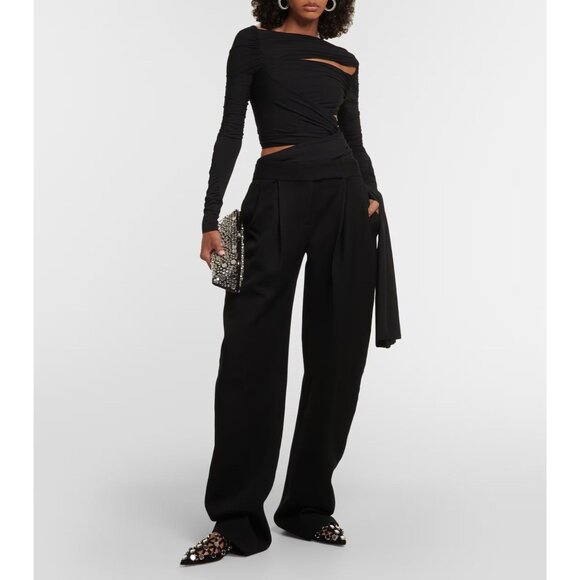 THE ATTICO Long Sleeve Top in Black 40 New Womens Cut outs Runway Blouse - Picture 16 of 16